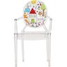 Kartell Lou Lou Ghost Kinderstuhl Special Edition glasklar transparent / Dekor Zeichnung