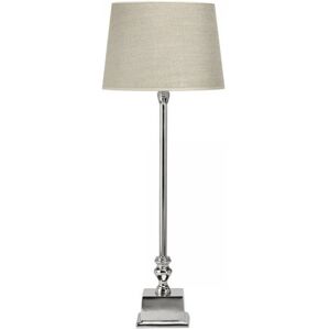 PR Home 1166506-3089 Tischleuchte Linné Chrom Lampenschirm Natur 80cm PR Home 1166506-3089 Tischleuchte Linné Chrom Lampenschirm Natur 80cm