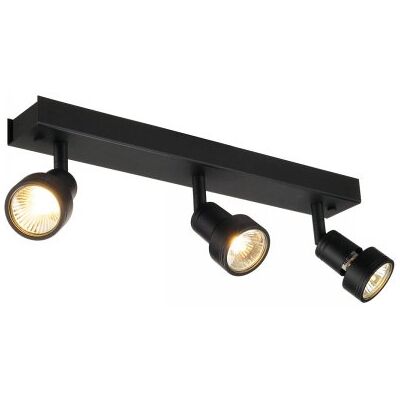 SLV Leuchten & Lampen SLV No. 147380 PURI 3 Deckenleuchte schwarz 3xGU10 max. 3x50W mit Decoring SLV Leuchten & Lampen SLV No. 147380 PURI 3 Deckenleuchte schwarz 3xGU10 max. 3x50W mit Decoring