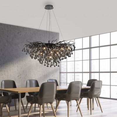 Paul Neuhaus Schwarzes Kristall-Luster - G9 40W - Modernes Licht Paul Neuhaus Schwarzes Kristall-Luster - G9 40W - Modernes Licht