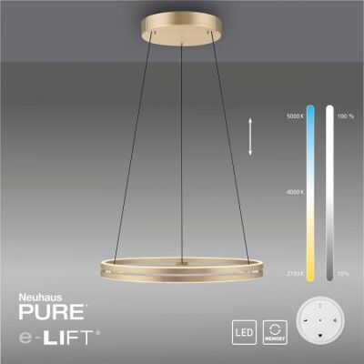 Paul Neuhaus 2551-60 PURE-E-LOOP LED Pendelleuchte ivory gold elektrisch Paul Neuhaus 2551-60 PURE-E-LOOP LED Pendelleuchte ivory gold elektrisch