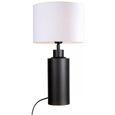 PR Home 4163203-FR01 Tischleuchte Solo Schwarz Matt Stoffschirm Weiß 55cm PR Home 4163203-FR01 Tischleuchte Solo Schwarz Matt Stoffschirm Weiß 55cm