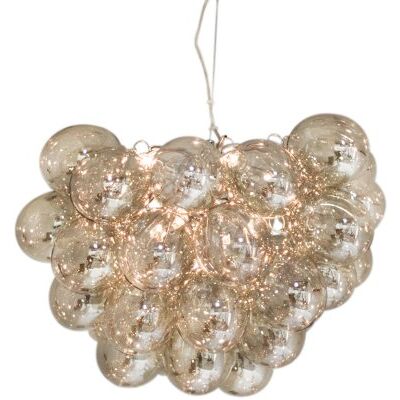 Pendelleuchte BY RYDENS Gross - Lampen Ø 50 cm, gelb, Glasbläschen Pendelleuchte BY RYDENS Gross - Lampen Ø 50 cm, gelb, Glasbläschen