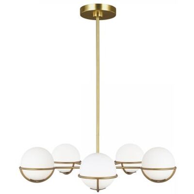Elstead Lighting Apollo 5-Light Kronleuchter 5-flammig G9 messingfarben matt Elstead Lighting Apollo 5-Light Kronleuchter 5-flammig G9 messingfarben matt