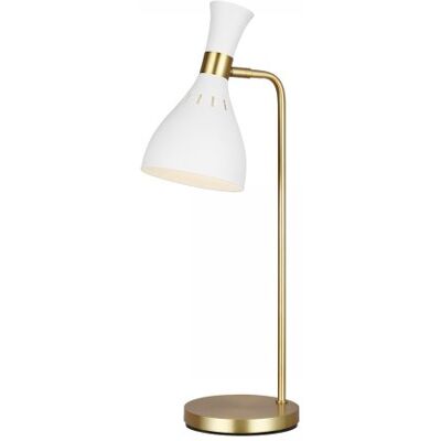 Elstead Lighting Joan 1-Licht Tischlampe - Weiß & Messing - Tischlampe Elstead Lighting Joan 1-Licht Tischlampe - Weiß & Messing - Tischlampe