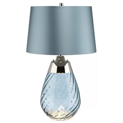 Elstead Lighting Lena Tischleuchte Small 2-Light Blau Nickel Stoffschirm Blau 61cm Elstead Lighting Lena Tischleuchte Small 2-Light Blau Nickel Stoffschirm Blau 61cm