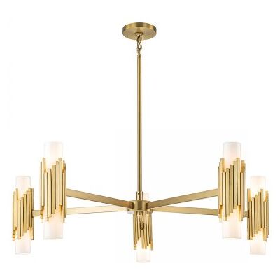 Elstead Lighting Marvele Kronleuchter 10-flammig Messing Opalglas Elstead Lighting Marvele Kronleuchter 10-flammig Messing Opalglas