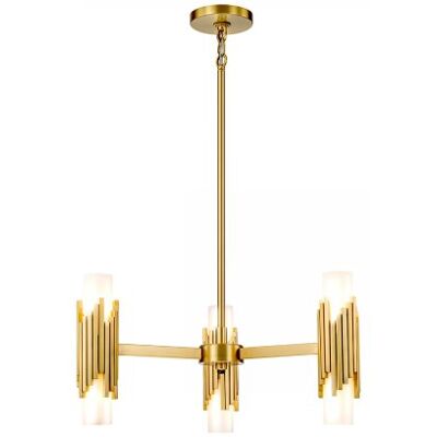 Elstead Lighting Marvele Kronleuchter 6-flammig Messing Opalglas Elstead Lighting Marvele Kronleuchter 6-flammig Messing Opalglas