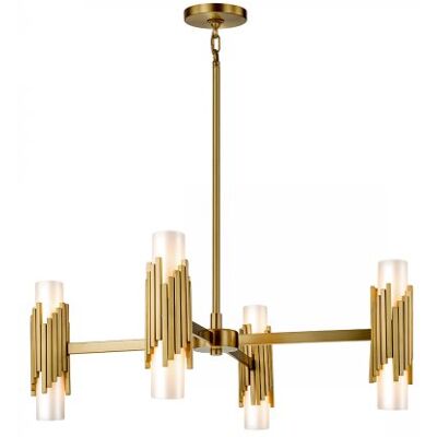 Elstead Lighting Marvele Kronleuchter 8-flammig Messing Opalglas Elstead Lighting Marvele Kronleuchter 8-flammig Messing Opalglas