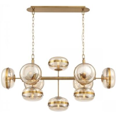 Elstead Lighting LED Pendelleuchte 10-flammig Nottingham Antikmessing Elstead Lighting LED Pendelleuchte 10-flammig Nottingham Antikmessing