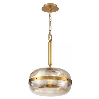 Elstead Lighting LED Pendelleuchte Nottingham 36cm Antikmessing Bernstein Elstead Lighting LED Pendelleuchte Nottingham 36cm Antikmessing Bernstein