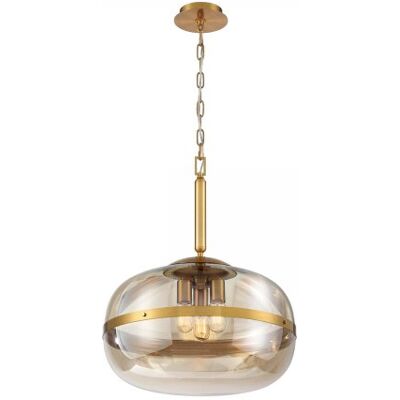Elstead Lighting LED Pendelleuchte Nottingham 51cm Antikmessing Bernstein Elstead Lighting LED Pendelleuchte Nottingham 51cm Antikmessing Bernstein