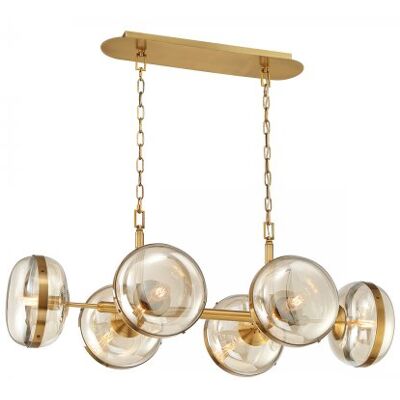 Elstead Lighting LED Pendelleuchte 6-flammig Nottingham Antikmessing Elstead Lighting LED Pendelleuchte 6-flammig Nottingham Antikmessing