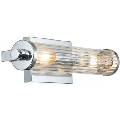 Elstead Lighting Azores Wandleuchte 2-Light Chrom poliert Klarglas 41cm IP44 Elstead Lighting Azores Wandleuchte 2-Light Chrom poliert Klarglas 41cm IP44