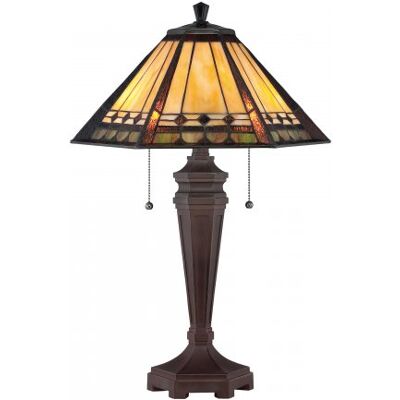 Elstead Lighting Arden Tischleuchte 2-Light Tiffany-Stil Bronze E27 Elstead Lighting Arden Tischleuchte 2-Light Tiffany-Stil Bronze E27