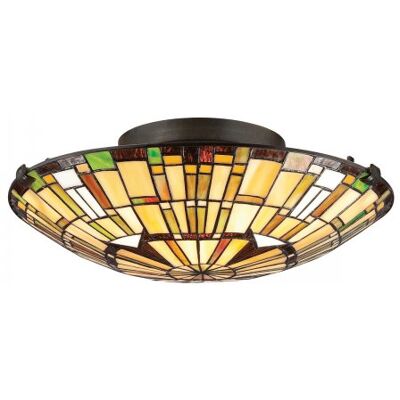 Elstead Lighting Reed Deckenleuchte 2 flammig im Tiffany-Stil – Valiant Bronze E27 Elstead Lighting Reed Deckenleuchte 2 flammig im Tiffany-Stil – Valiant Bronze E27