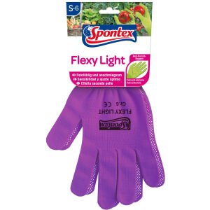 Mapa GmbH Spontex Flexy Light Handschuhe , leichter und flexible Damenhandschuh für Garten- und Hobbyarbeiten, 1 Paar, Größe 6-6,5, farbig sortiert