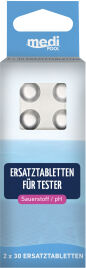 mediPOOL GmbH mediPOOL Tabletten für Sauerstoff / pH-Tester, Ersatztabletten für Artikel 47098, 1 Packung = 2 x 30 Stück