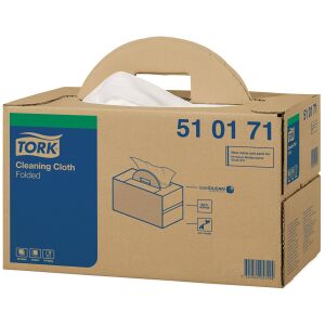 Essity Professional Hygiene Germany GmbH Tork Premium Reinigungstücher 510, W7, 1-lagige Vliesstofftücher, 38,5 x 43 cm, weiß, 1 Box = 300 Tücher