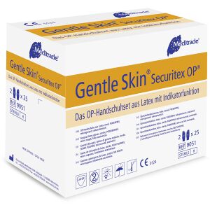 Meditrade GmbH Meditrade Gentle Skin® Securitex® OP - Handschuhe, Latex, puderfrei, steril, mit Indikatorfunktion, 1 Packung = 25 Sets, Größe 7