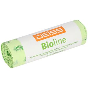 EMIL DEISS KG (GmbH + Co.) DEISS BIOLINE Bioabfallsäcke 30 Liter ecovio® Biokunststoff, Müllbeutel aus Biofolie feuchtigkeitsdicht, (B x L x S): 500 x 600 x 0,02 mm, 1 Karton = 25 Rollen = 500 Beutel