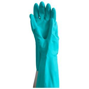 Maimed GmbH MaiMed® safety touch nitril Chemikalienschutzhandschuh, grün, Schutzhandschuh mit Diamantenstruktur für mehr Griffigkeit, 1 Karton = 144 Paar, Größe S