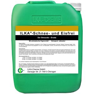 ILKA Chemie GmbH ILKA Schnee- und Eisfrei Auftaukonzentrat, Flüssiger Streusalzersatz hält bis zu -50 °C, 10 Liter - Kanister