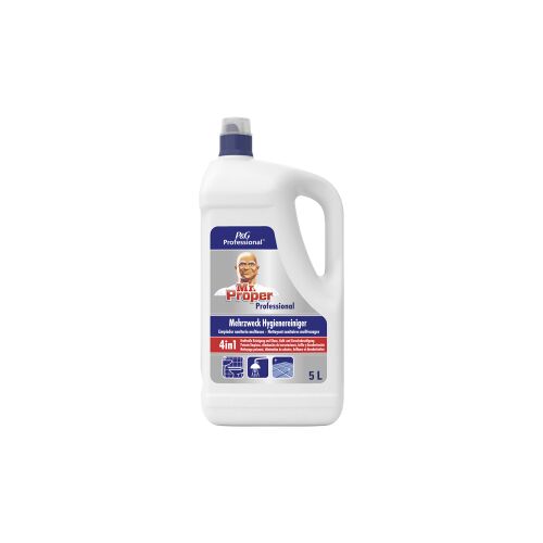 Procter & Gamble Service GmbH Mr. Proper Professional Mehrzweck Hygienereiniger 4in1, Allzweckreiniger für die Reinigung von Badezimmer und Waschräume, 5 Liter – Kanister