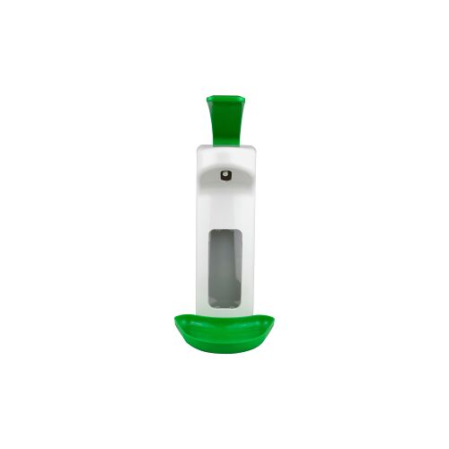 Euraneg GmbH Euraneg Desinfektionsspender, manuell, 1 Liter, Praktischer Desinfektionsmittelspender mit Armhebel und Abtropfschale, Farbe: weiß/ grün
