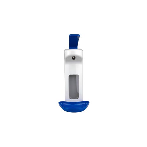Euraneg GmbH Euraneg Desinfektionsspender, manuell, 500 ml, Praktischer Desinfektionsmittelspender mit Armhebel und Abtropfschale, Farbe: weiß/ blau