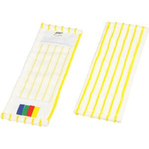Cleankeeper Microfaser-Borstenmop, 100% Polyester, Mop mit Taschen, Breite: 50 cm, gelb / weiß, 140 g