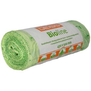 EMIL DEISS KG (GmbH + Co.) DEISS BIOLINE Bioabfallsäcke 20 Liter ecovio® Biokunststoff, Biologisch abbaubare Biomüllbeutel, feuchtigkeitsdicht, (B x L): 430 x 500 mm, 1 Karton = 10 Rollen à 50 Stück = 500 Stück