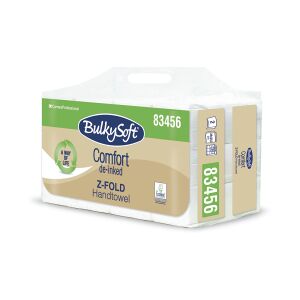 CARTIERE CARRARA S.P.A. BulkySoft® Comfort Papier-Falthandtuch Z-Falz, 2-lagig, Handtuchpapier aus 100% recycling Papier, 1 Packung = 12 x 200 = 2.400 Tücher