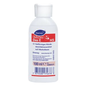 Diversey Deutschland GmbH & Co. OHG Soft Care Des E / H5 Händedesinfektionsgel, Handdesinfektionsmittel auf Alkoholbasis, 1 Karton = 50 x 100 ml - Flaschen