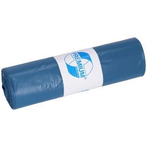 EMIL DEISS KG (GmbH + Co.) DEISS PREMIUM Abfallsäcke 120 Liter, Recycling-LDPE blau, T100, Schwerlastabfallsack reißfest, Maße (B x L x S): 700 x 1100 x 0,07 mm, 1 Rolle = 15 Säcke