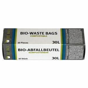 Bio4pack GmbH Bio4Pack Abfallbeutel 100% kompostierbar, 30 Liter, Format: 500 x 570 mm, Stärke: 15 my, 1 Karton = 40 Faltschachteln (Rollen) à 10 Stück