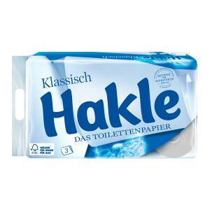 Hakle GmbH Hakle® Klassisch Weiß, Toilettenpapier, Angenehm weich, sicher und saugfähig, 1 Packung = 24 Rollen zu je 150 Blatt