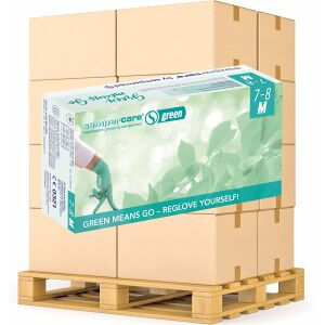 HARPS Europe GmbH Semperguard® green Einmalhandschuhe, Nitril, Großpackung, Puderfreier Einwegschutzhandschuh aus 100% Syntheselatex, 1 Palette = 63 Kartons, Größe M (7-8)