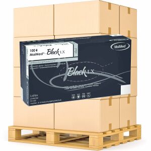Maimed GmbH MaiMed® - Black LX Einmalhandschuhe Latex, schwarz, ungepudert, 1 Palette = 630 Packungen à 100 Stück, Größe M