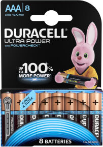 Procter & Gamble Service GmbH DURACELL Ultra Power AAA Alkaline- Batterie, 1,5 V, LR03, MX2400, Duralock-Technologie , 1 Packung = 8 Stück