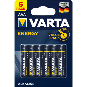 Varta ENERGY AAA Batterie, Alkali, Alkaline-Batterie für den einfachen Grundbedarf, 1 Packung = 6 Stück, Micro