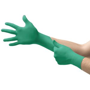 Ansell Healthcare Europe Ansell Einmalhandschuhe TouchNTuff® 92-605, Schutzhandschuh bietet Schutz vor gefährlichen Chemikalienspritzern, 1 Packung = 100 Stück, Größe 6,5 - 7
