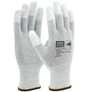Fitzner GmbH & Co. KG Fitzner ESD Nylon-Feinstrickhandschuh, Atmungsaktive Handschuhe mit sicherem Griff, 1 Karton = 144 Paar, Größe: 9