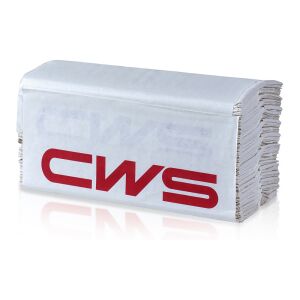 CWS Hygiene Deutschland GmbH & Co. KG CWS Frottee Extra Faltpapier, 2-lagig, hochweiß, Hochwertiges Handtuchpapier aus 100% Recycling-Papier, C-Falz, 1 Karton = 20 x 144 = 2880 Blatt