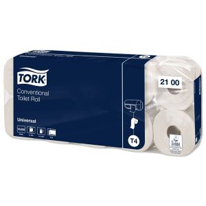 Essity Professional Hygiene Germany GmbH Tork Kleinrollen Toilettenpapier T4 Universal, 2-lagig, weiß, Weich, 1 Paket = 60 Rollen x 250 Blatt = 15.000 Blatt