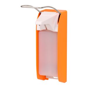 OPHARDT Hygiene-Technik GmbH & Co. KG ingo-man® plus IMP Seifen-/Desinfektionsmittelspender, Signalfarbender Spender für 1 Liter Flaschen, Farbe: leuchthellorange, mit langem Bedienhebel, TLS P/24