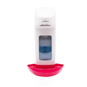 Euraneg GmbH Euraneg Desinfektionsspender Sensor, 1 Liter, Berührungsloser Desinfektionsmittelspender für hochfrequentierte Bereiche, Farbe: weiß/ pink