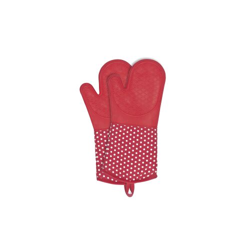 Wenko-Wenselaar GmbH & Co. KG WENKO Silikon Topfhandschuhe, Hitzeschutzhandschuhe mit Handflächen aus Silikon, Farbe: rot