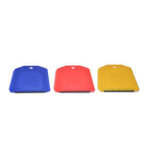 Eiskratzer mit Gummilippe, Scheibenkratzer mit 3 verschiedenen Kratzern, 1 Stück, farbig sortiert