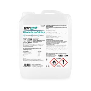 SemyCare Händedesinfektion, Gebrauchsfertiges, alkoholisches Desinfektionsmittel, 1 Kanister = 5 Liter